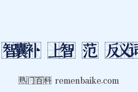 智囊补·上智·范槚反义词是什么意思的图片